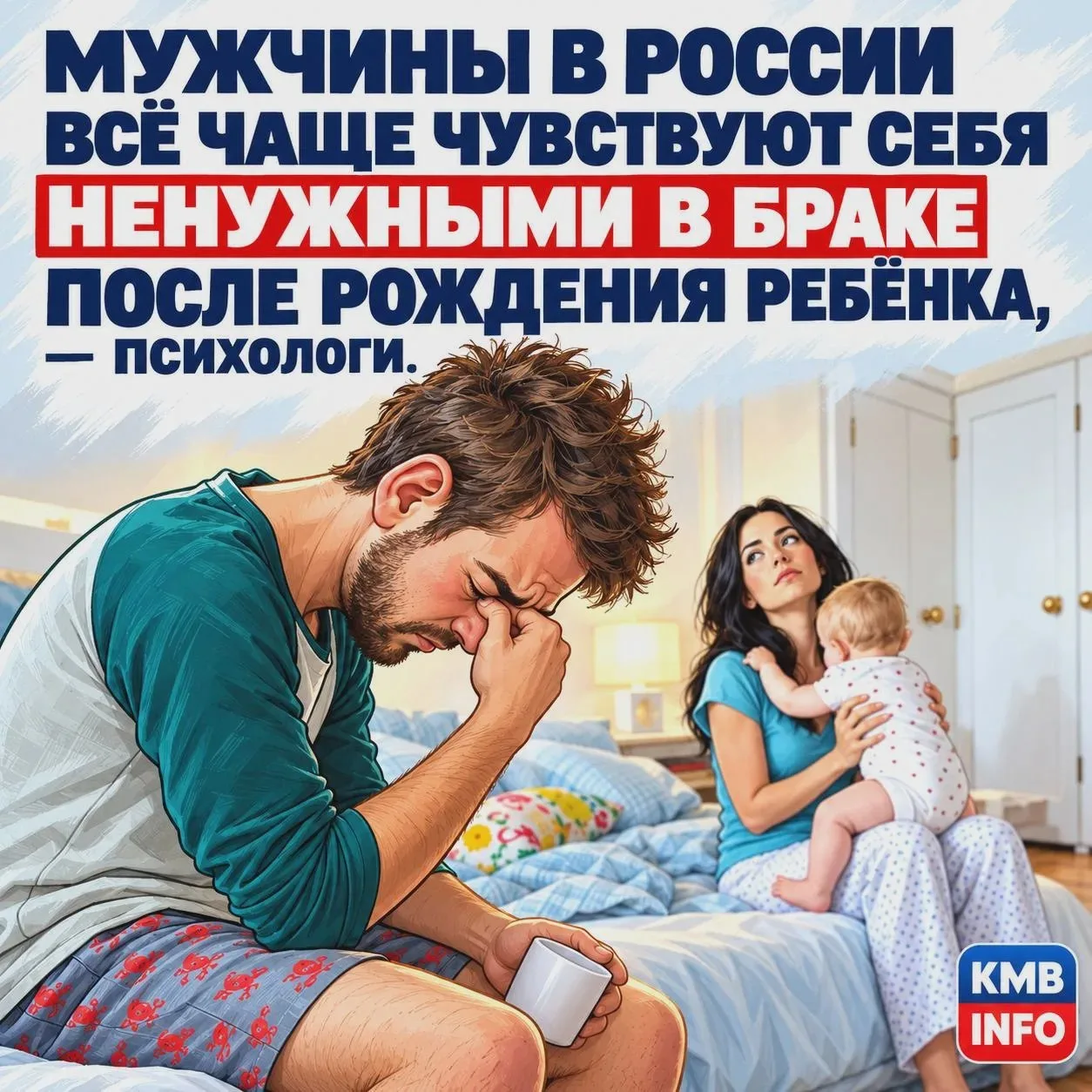 После рождения ребёнка отцы ощущают нехватку внимания