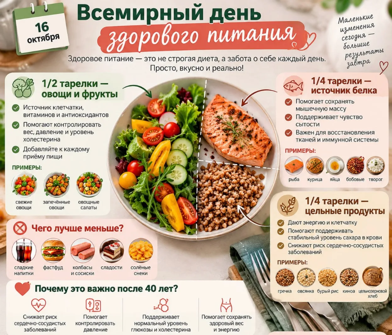 Сегодня всемирный день здорового питания. Давайте проверим свою тарелку!