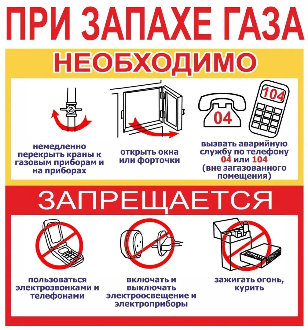 Усинский газовый участок напоминает правила пользования газом в быту👆