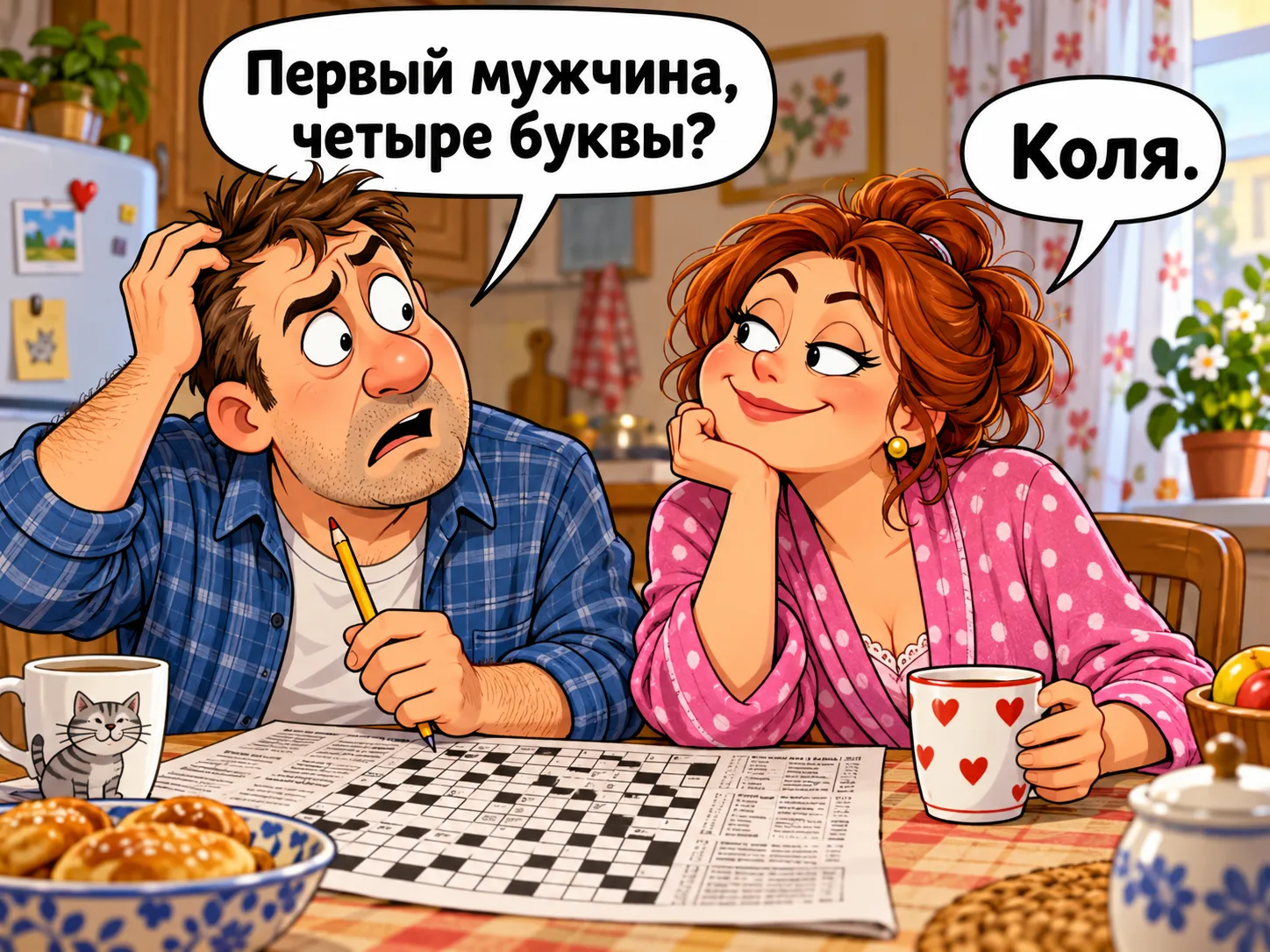 Разгадывая кроссворд, муж задал жене вопрос:
