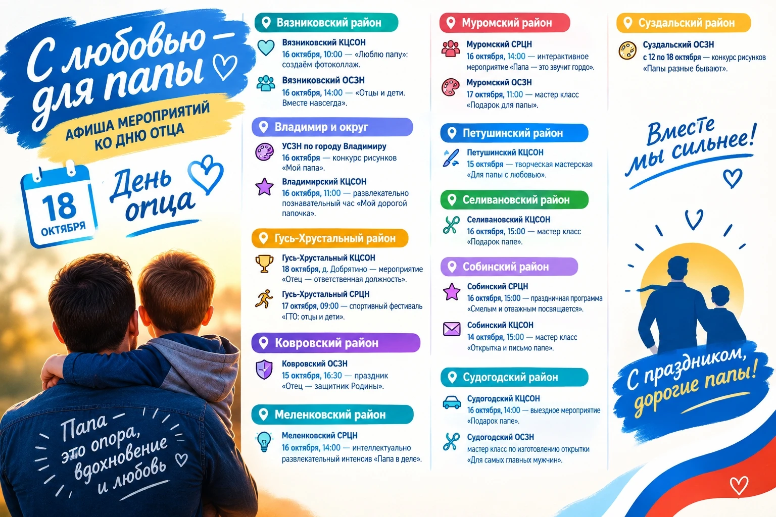 ❤️День отца -это про тепло, про «я рядом», про «ты самый лучший». В разных уголках Влад...