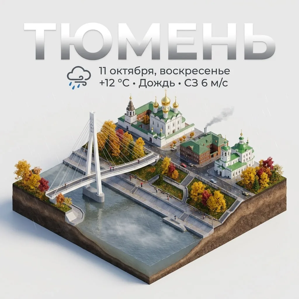 🌧 Сегодня синоптики обещают небольшой дождь, температура воздуха прогреется до +12 °С....