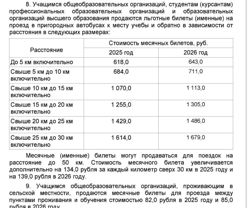 В Тюменской области с 1 января 2027 года могут вырасти тарифы на межгородские и межмуни...
