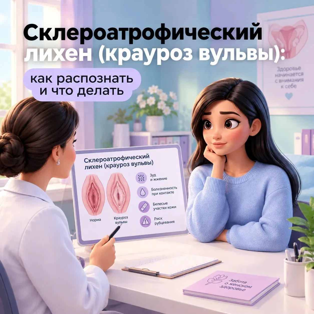 🌸 Склероатрофический лихен (крауроз вульвы): как распознать и что делать
