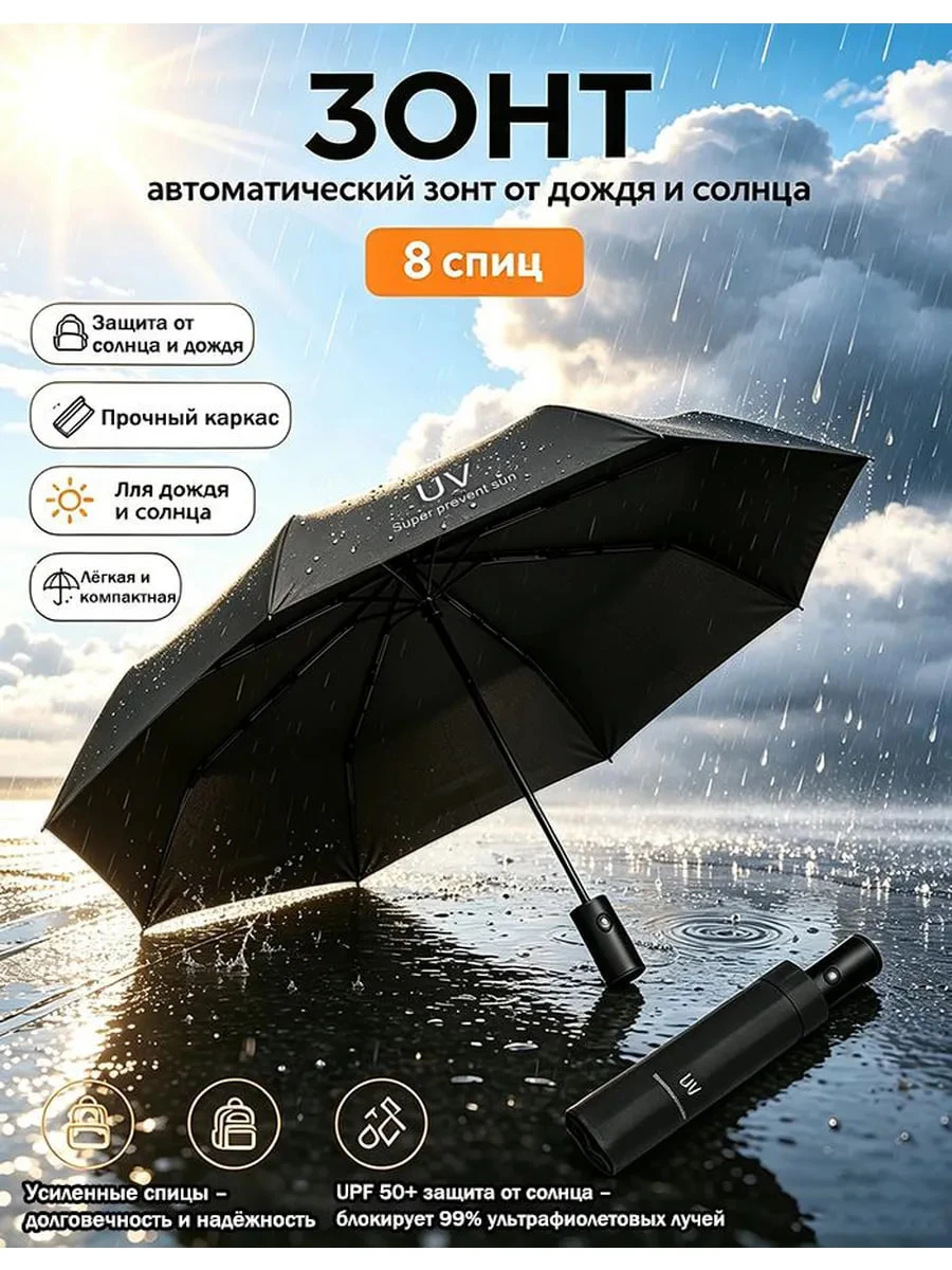Зонт автомат складной компактный