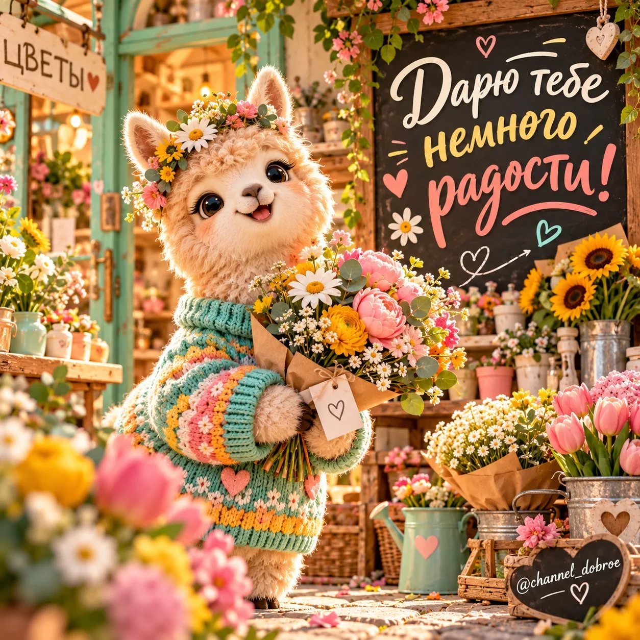 🌸🦙 Иногда для счастья нужно совсем немного: тёплые слова, искренняя улыбка и маленьки...