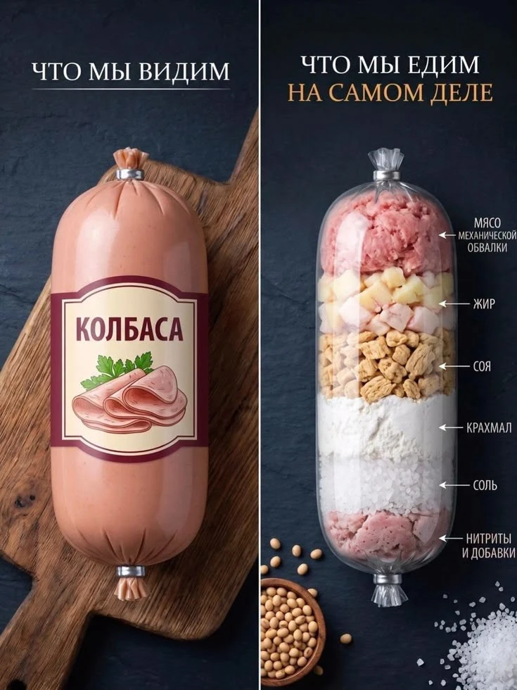 Что в составе колбасы🙈🧐