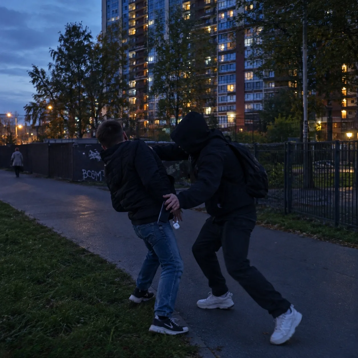 В Кудрово задержали грабителя, который отобрал у прохожего телефон и наушники во время ...