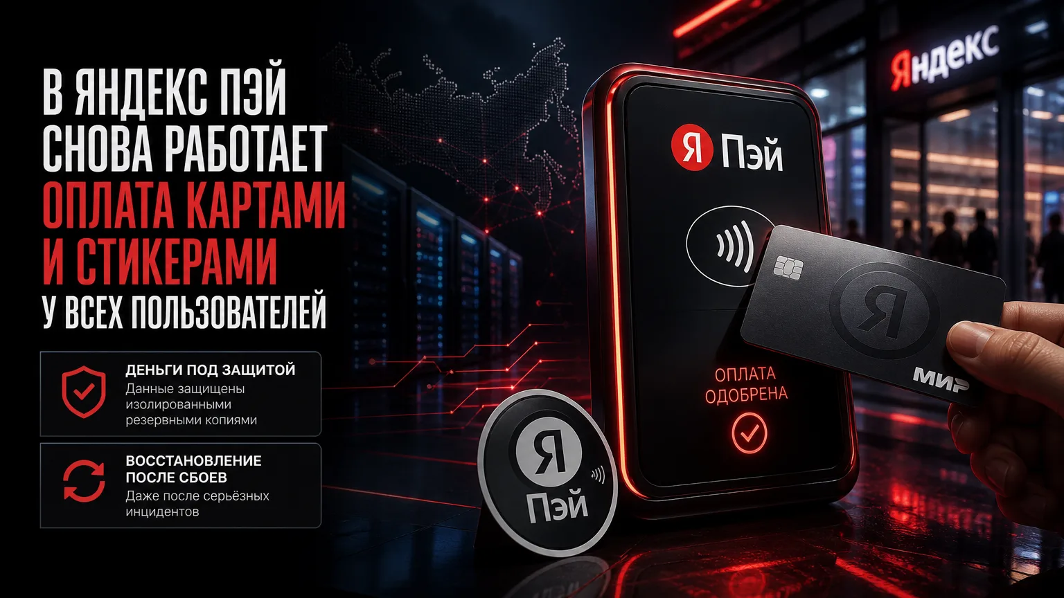 💳 В Яндекс Пэй снова работает оплата картами и стикерами у всех пользователей