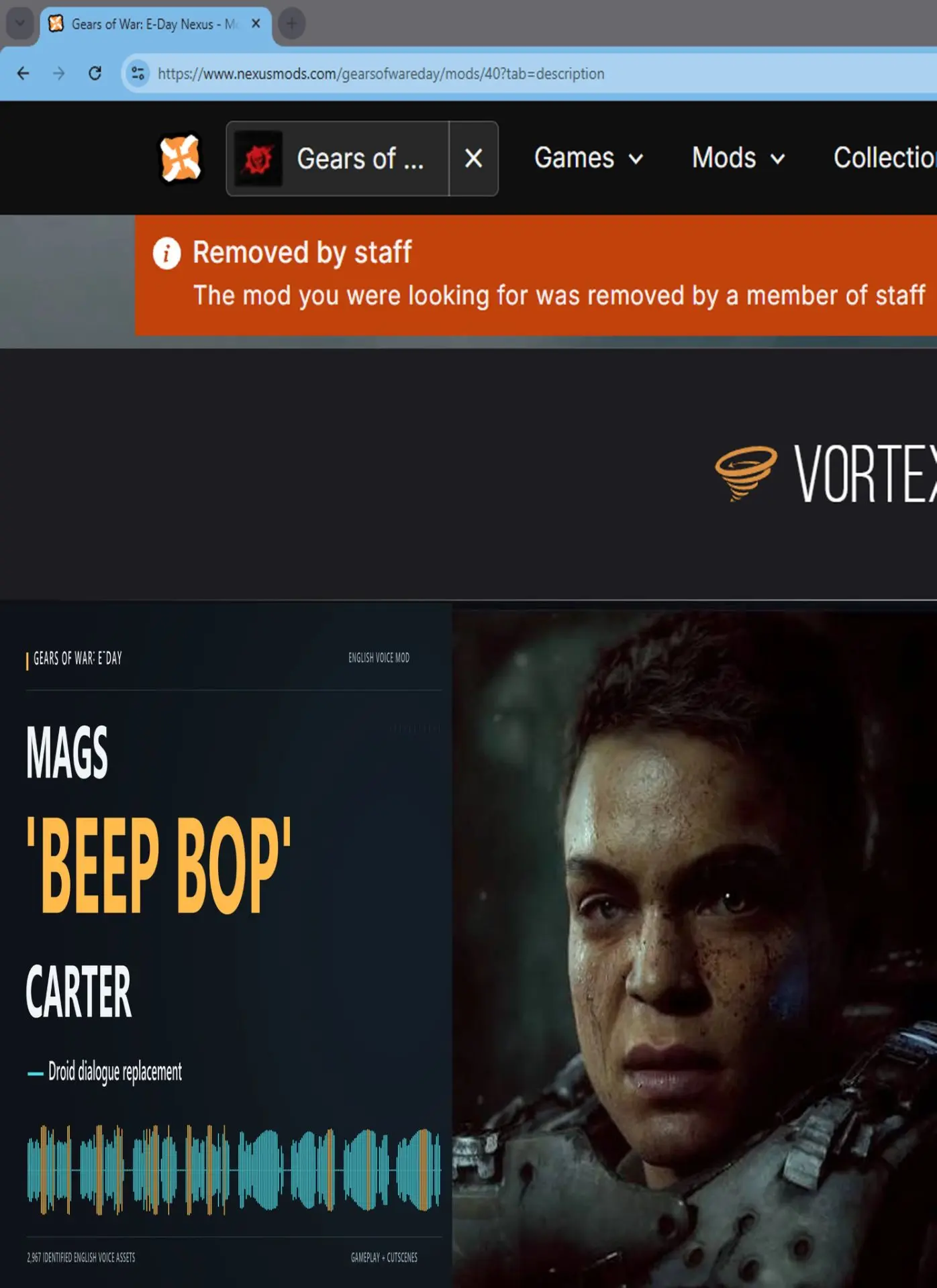 NexusMods удалил мод на дроида Мэгс из E-Day, назвав это дискриминацией 🤖❌
