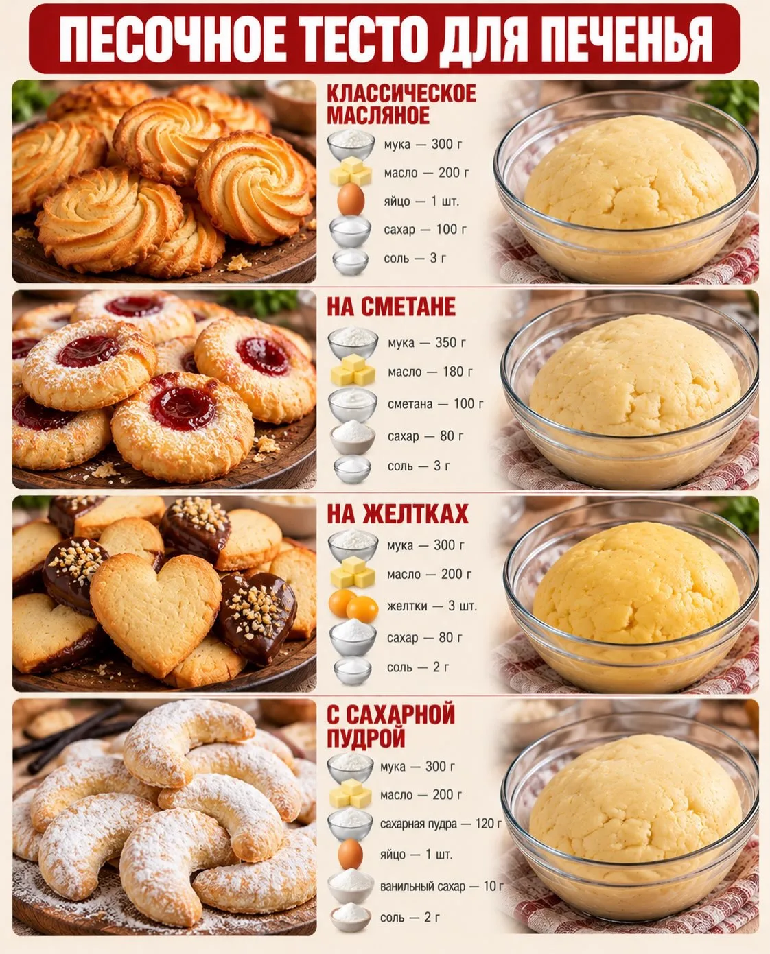 🥐 28 вариантов песочного теста, которые должна знать каждая хозяйка! Сохраняй, чтобы н...