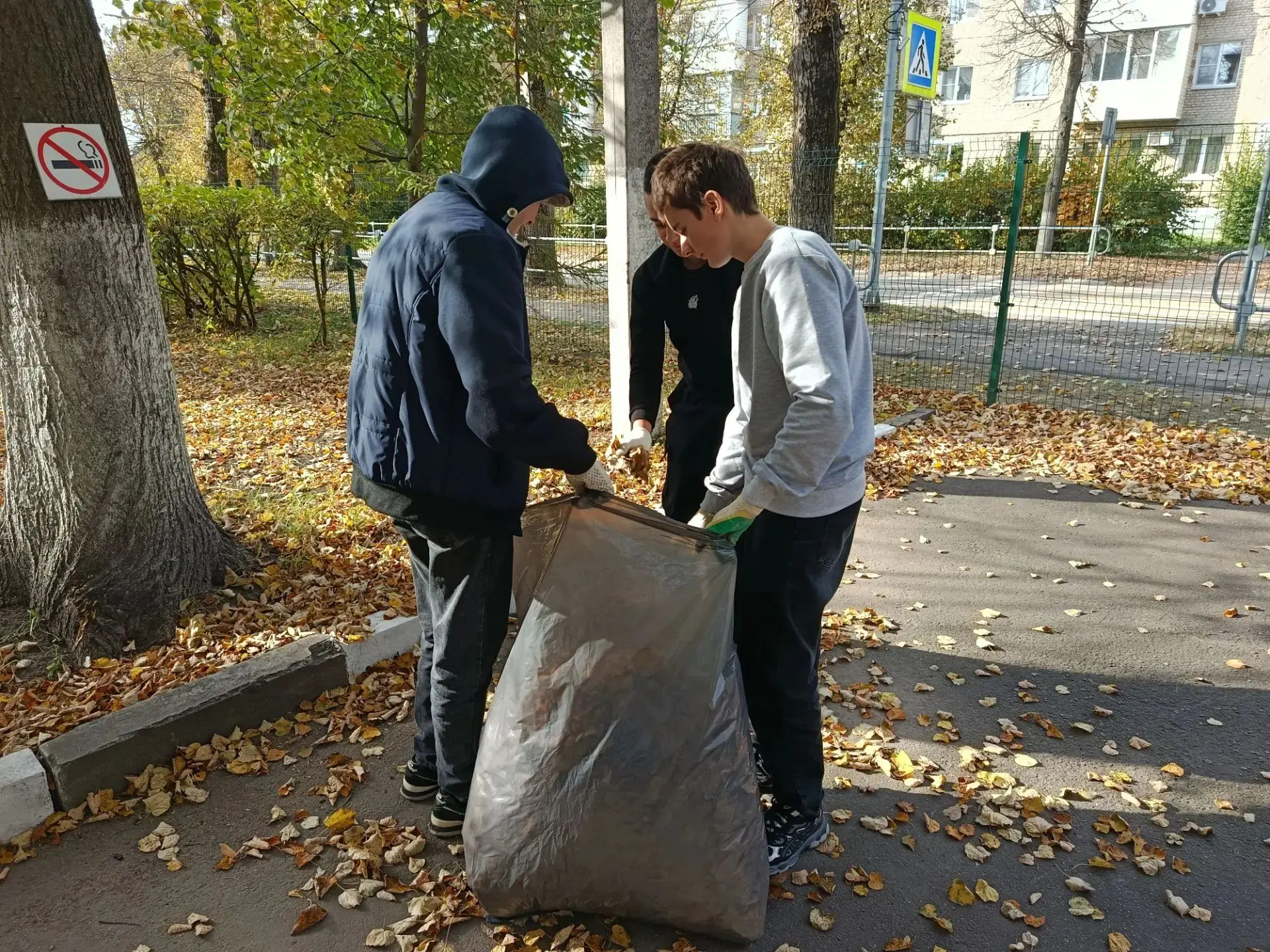 🍂Благодарим учащихся 8А за помощь в уборке территории школы от осенней листвы! 🍂