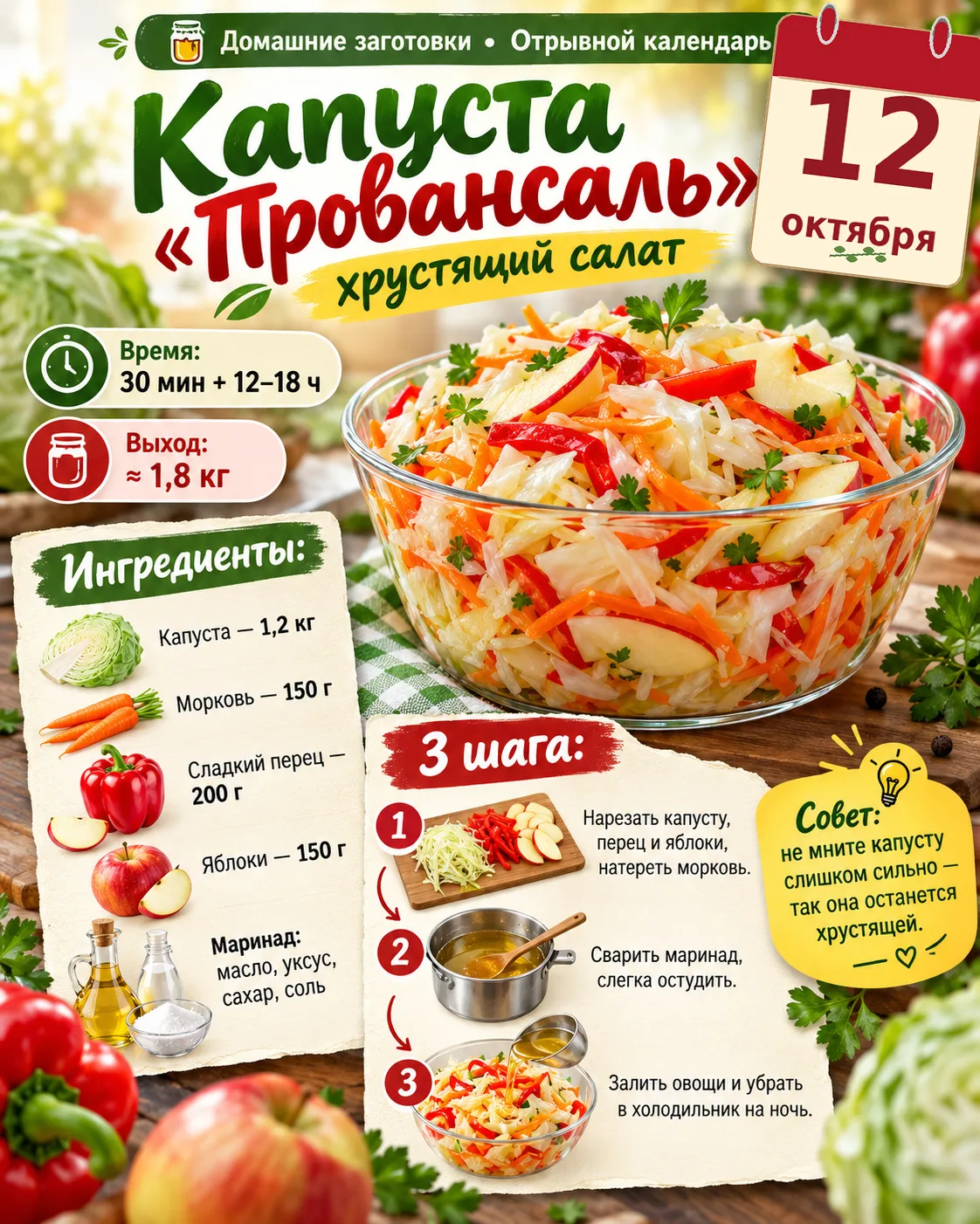 🥬 ДОМАШНИЕ ЗАГОТОВКИ • ОТРЫВНОЙ КАЛЕНДАРЬ