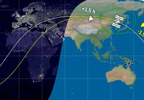 Пока я писала этот пост, МКС  (Международная космическая станция) пересекла границу Кит...