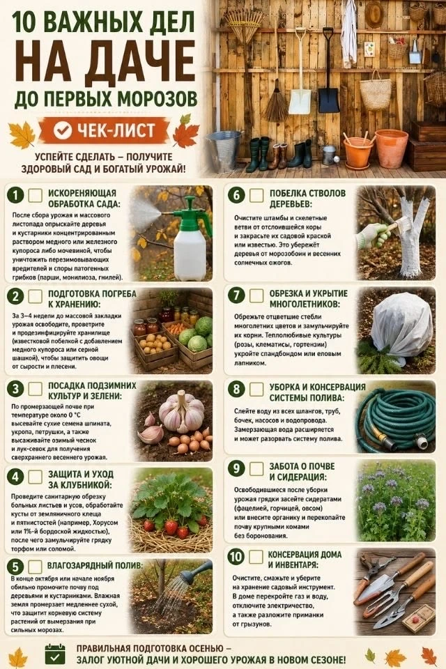10 важных дел на даче до первых морозов👌🏼