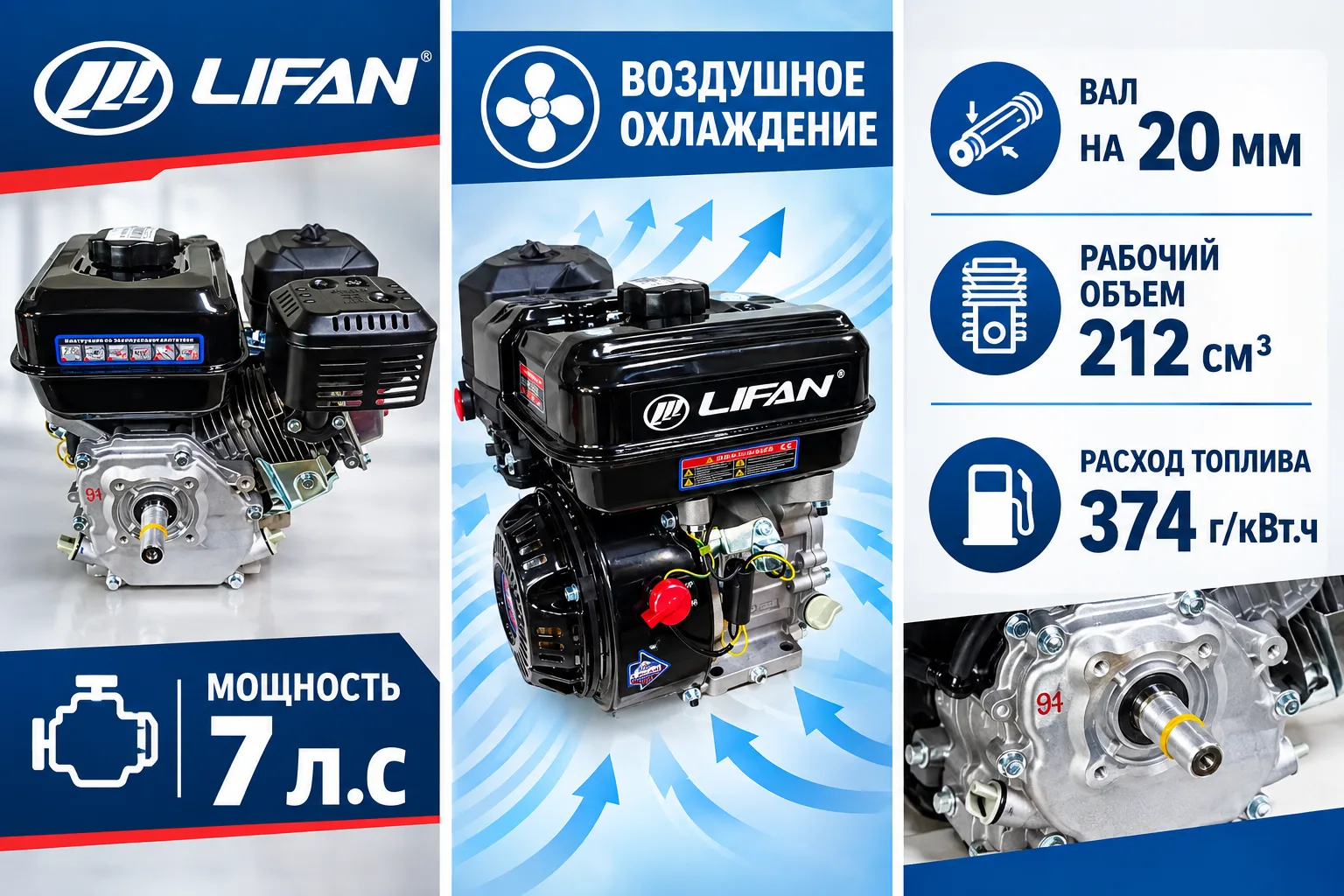 Двигатель LIFAN на 7 л.с.