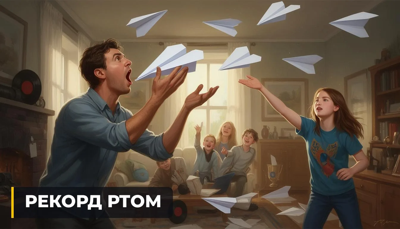 🇺🇸 20 БУМАЖНЫХ САМОЛЁТИКОВ В РОТ: РЕКОРД ЗА МИНУТУ