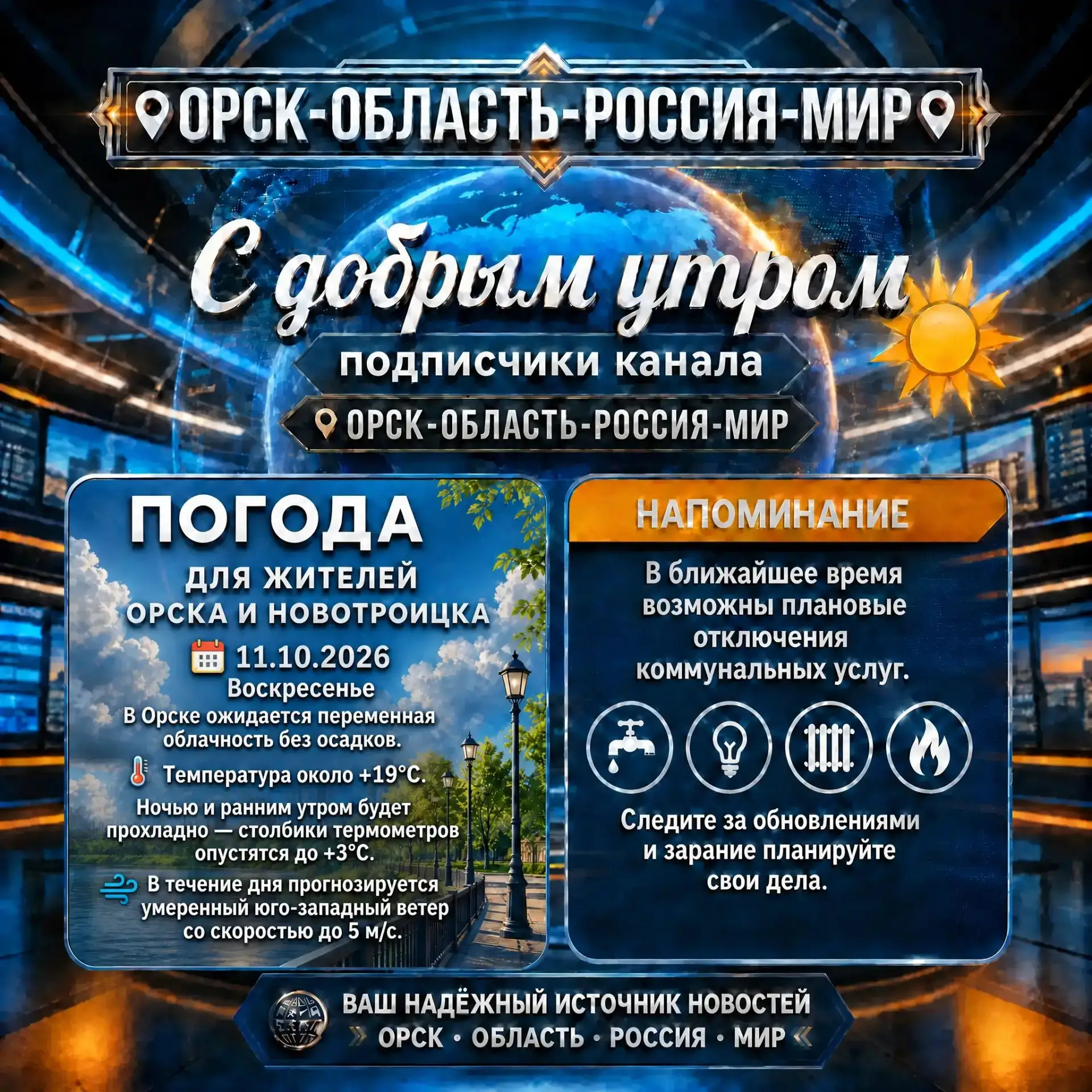 ☀️ Доброе утро, дорогие подписчики нашего канала 📌Орск-Область-Россия-Мир📌