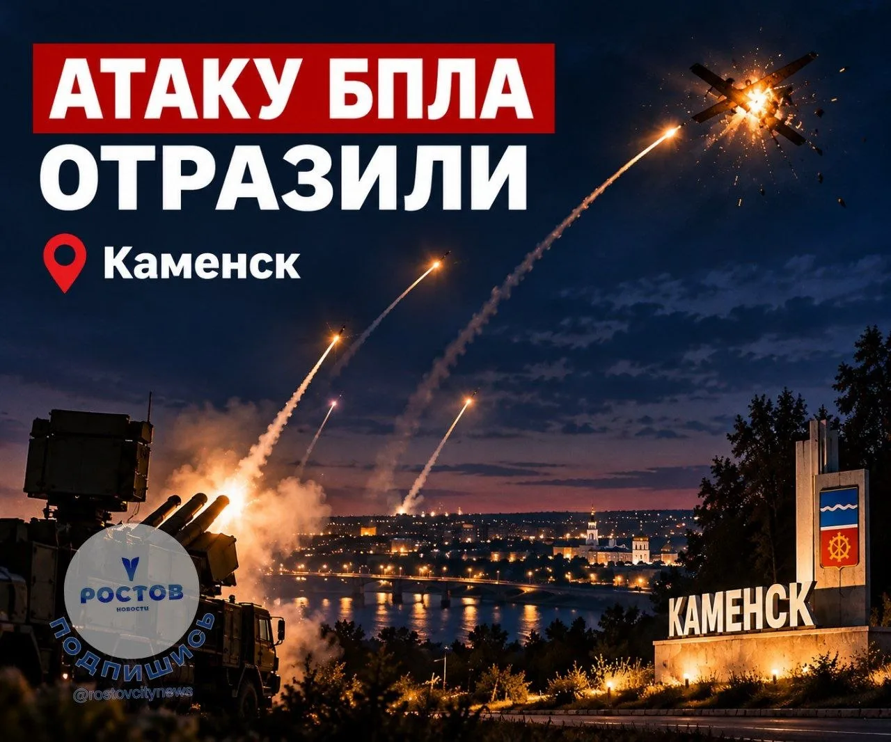🚨 Беспилотная атака была отражена в Каменске.