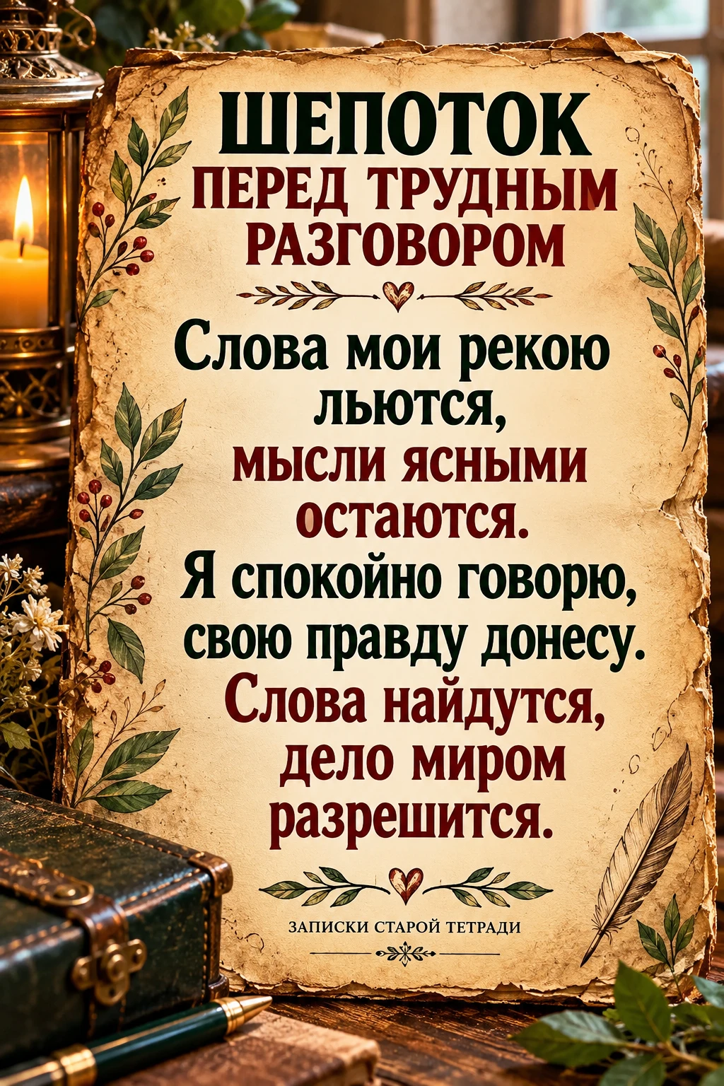 🍃 ШЕПОТОК ПЕРЕД ТРУДНЫМ РАЗГОВОРОМ