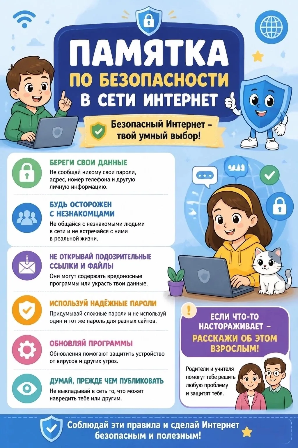 📌Памятка "Безопасность в сети Интернет"