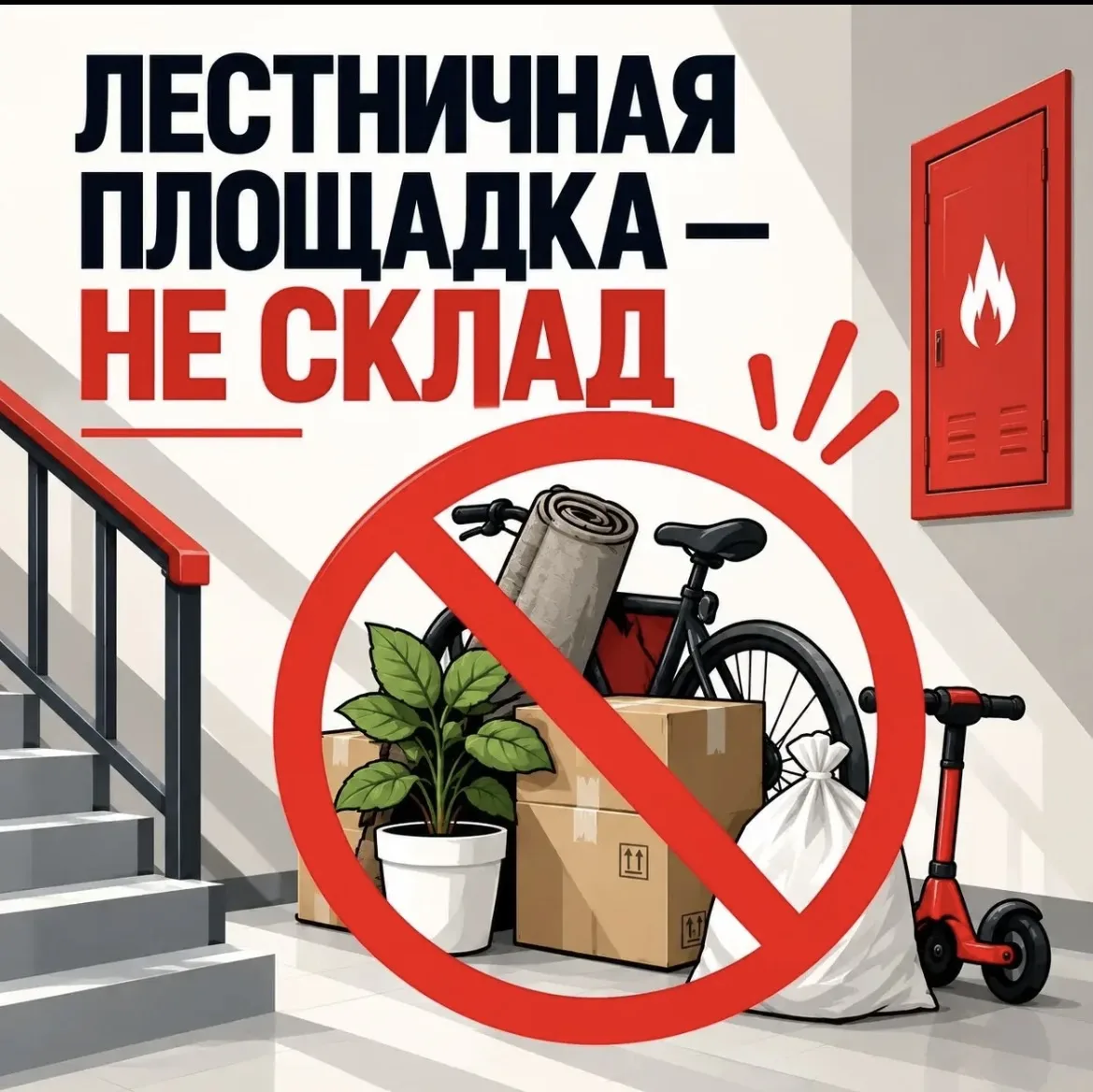 Свободные лестничные площадки — залог безопасности