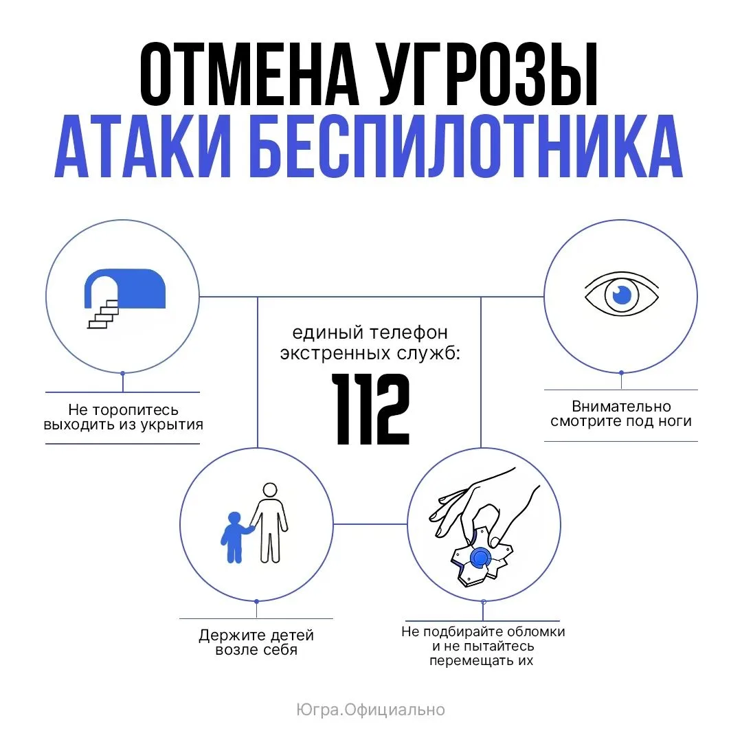 ❕Отбой угрозы атаки беспилотника на территории Югры❕