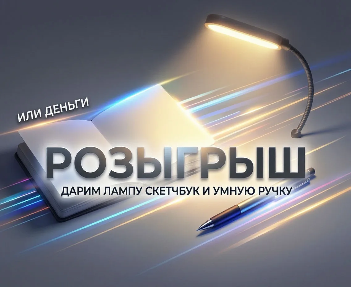 Хочешь творить без границ? Участвуй в розыгрыше — выиграй лампу, скетчбук и умную ручку...