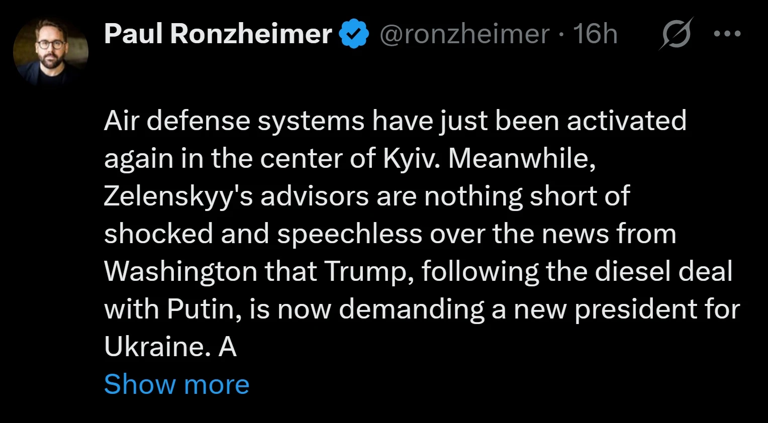 🇺🇦В Киеве шок после слов Трампа о смене Зеленского, — журналист Ронцхаймер