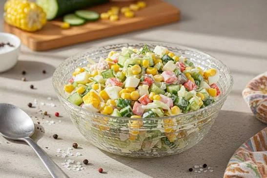 Салат с крабовыми палочками и кукурузой 🦀