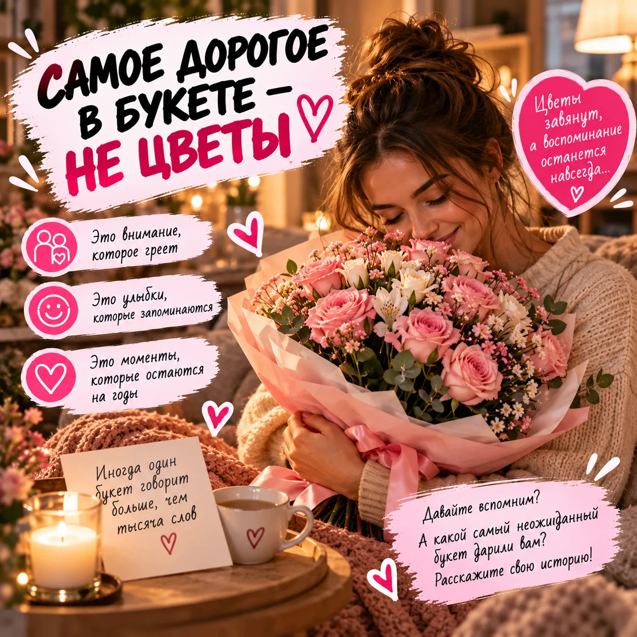 ❤️ САМОЕ ДОРОГОЕ В БУКЕТЕ — НЕ ЦВЕТЫ.