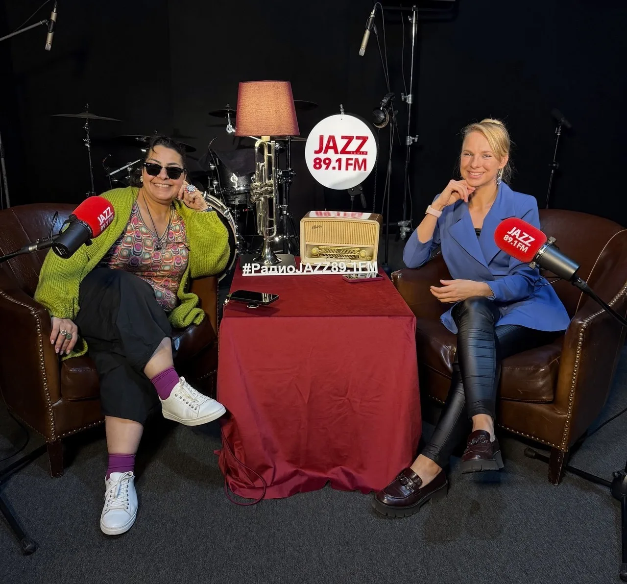 Мариам Мерабова и Мария Аксёнова в студии Радио JAZZ.