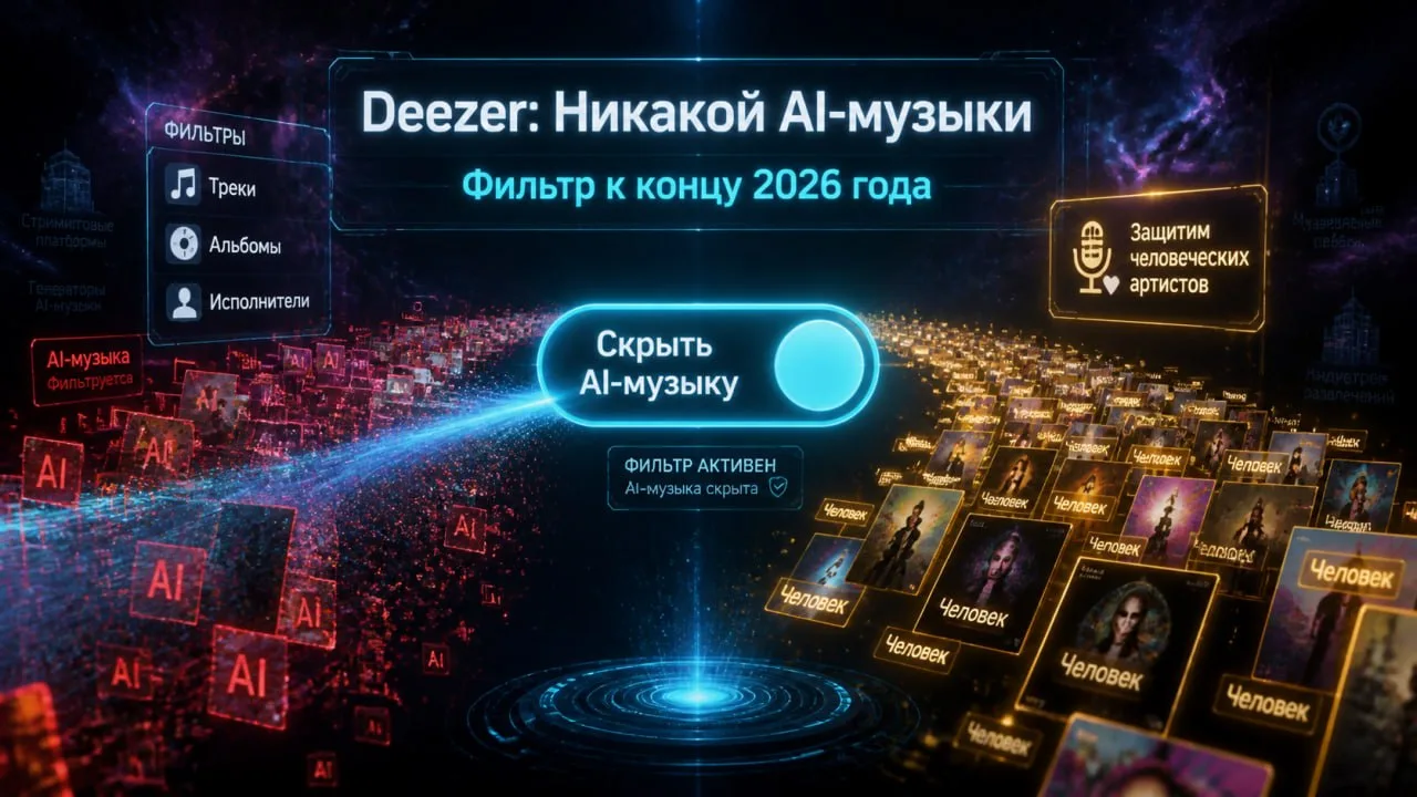 ✅ Deezer добавит фильтр музыки, созданной искусственным интеллектом