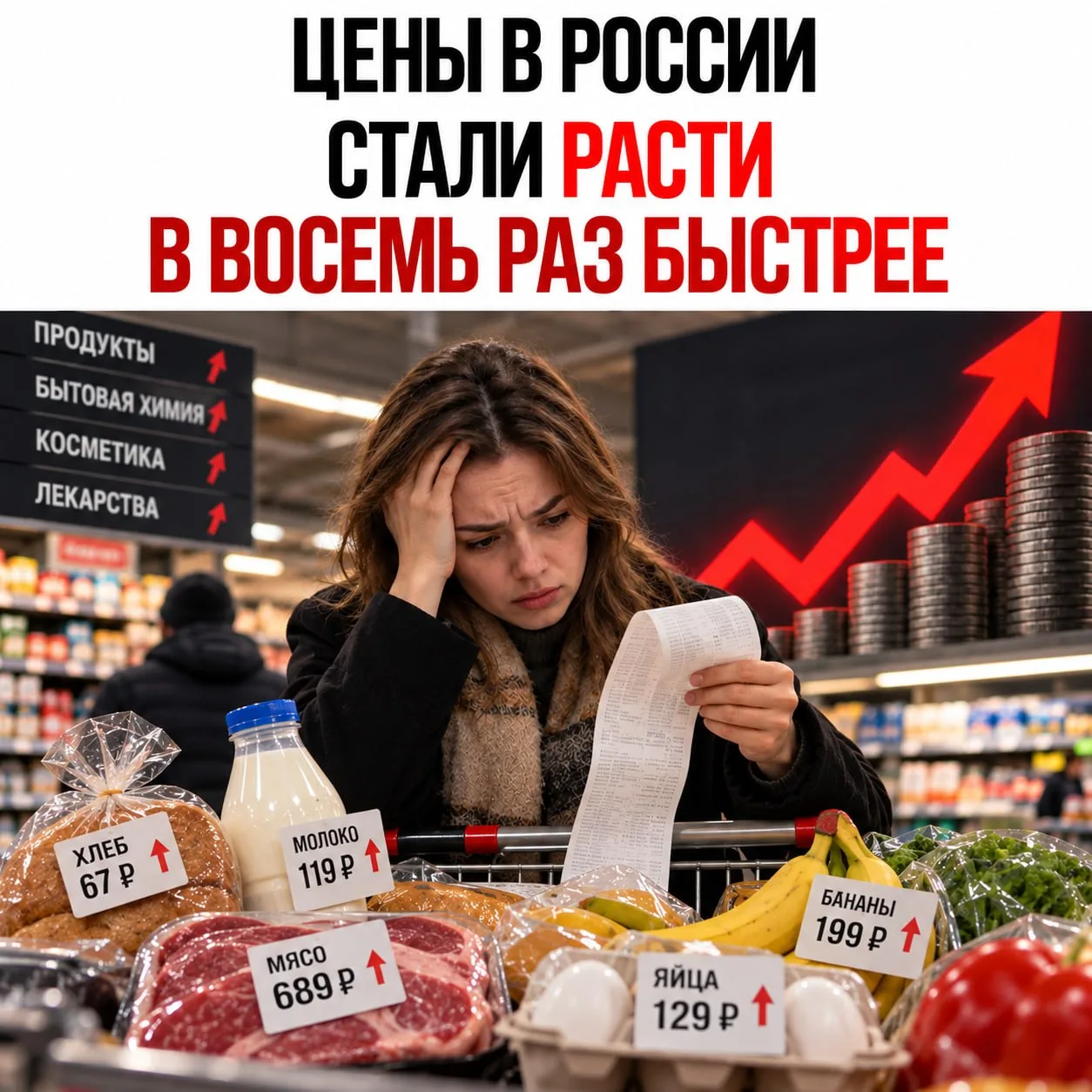 💸 Цены в России ускорились в восемь раз за неделю