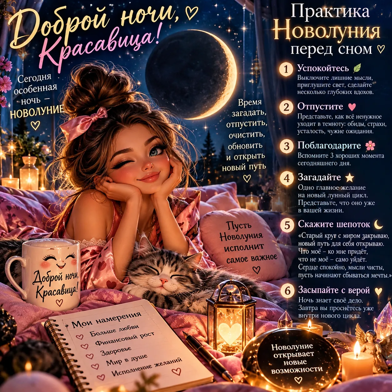 🌑 Практика Новолуния перед сном
