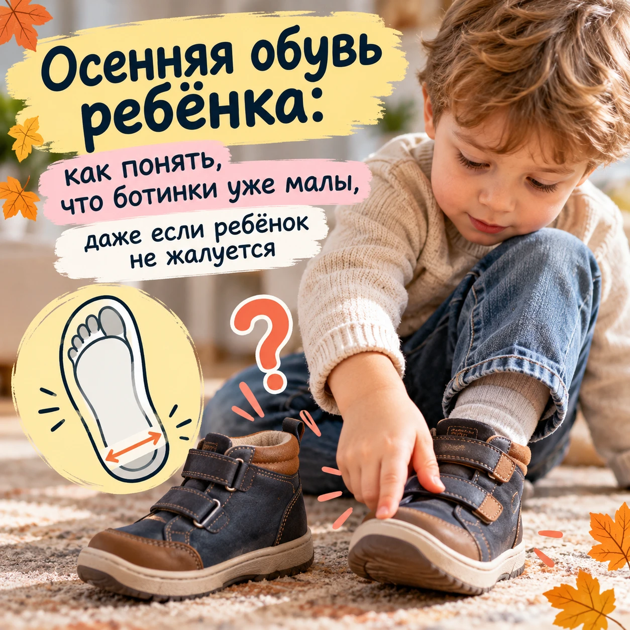 🥾 Ботинки уже малы? 6 признаков, даже если ребёнок не жалуется!