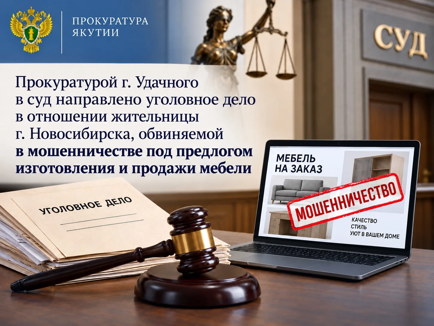 Прокуратура г. Удачного утвердила обвинительное заключение по делу ранее судимой житель...