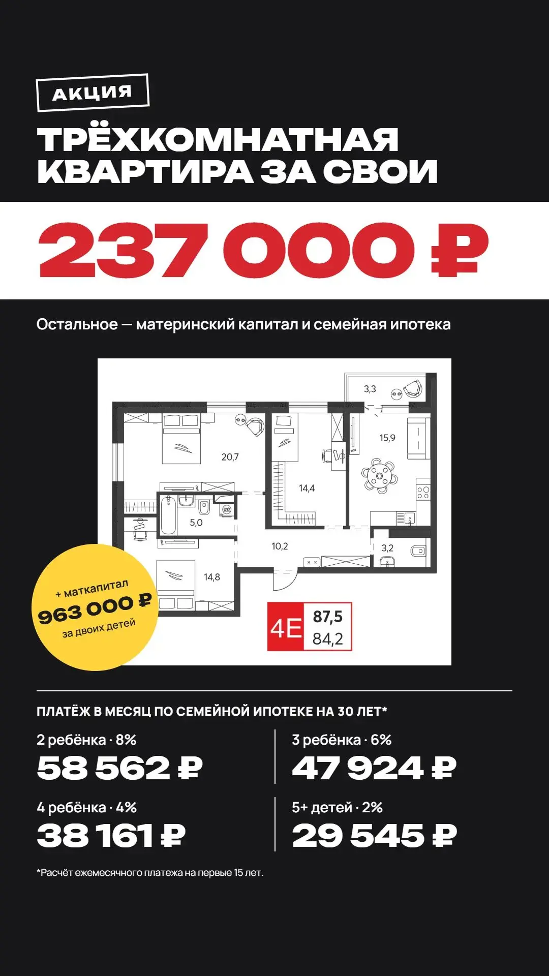 Для клиентов у которых нехватает средств на первый взнос действует программа потдержки.
