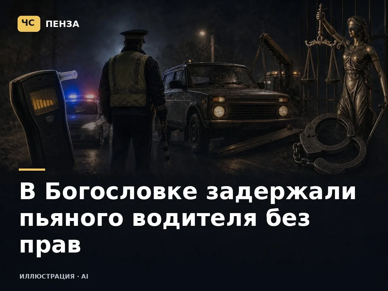 🚔 В Богословке задержали пьяного водителя без прав