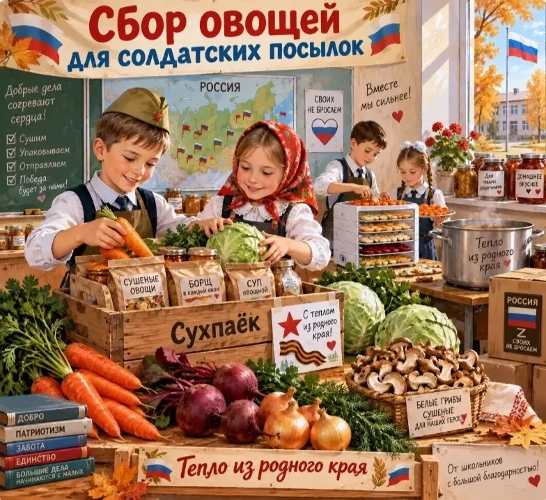 В рамках гуманитарной акции «вкус из дома» МБОУ Целинной СШ № 14 был объявлен сбор овощ...