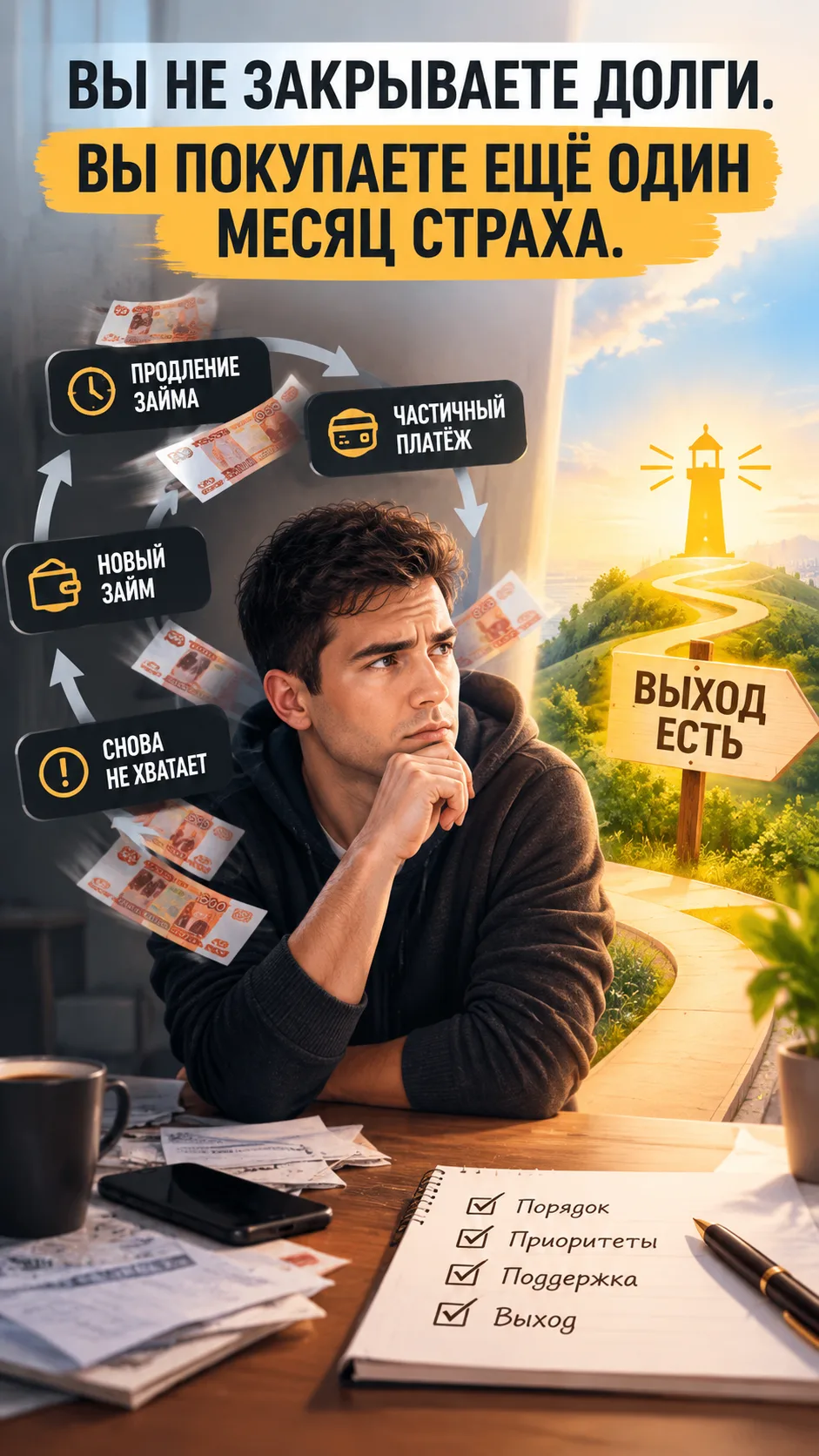 💸 ВЫ НЕ ЗАКРЫВАЕТЕ ДОЛГИ. ВЫ ПОКУПАЕТЕ ЕЩЁ ОДИН МЕСЯЦ СТРАХА.