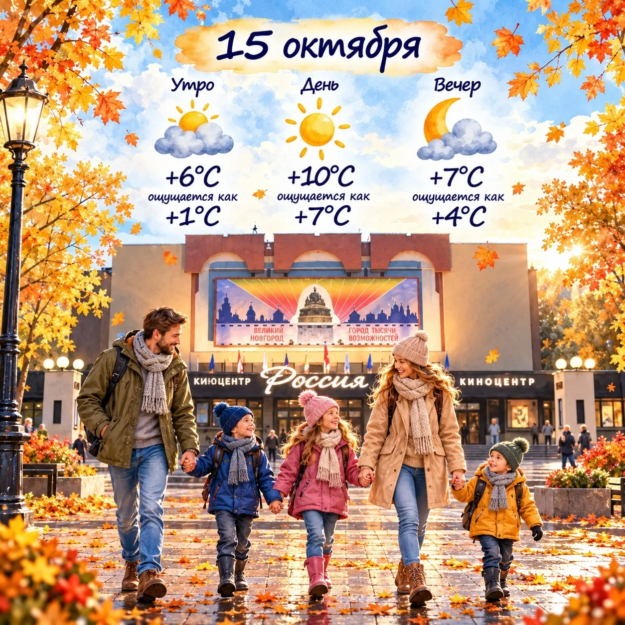 🍂 Как одеть ребёнка завтра, 15 октября?