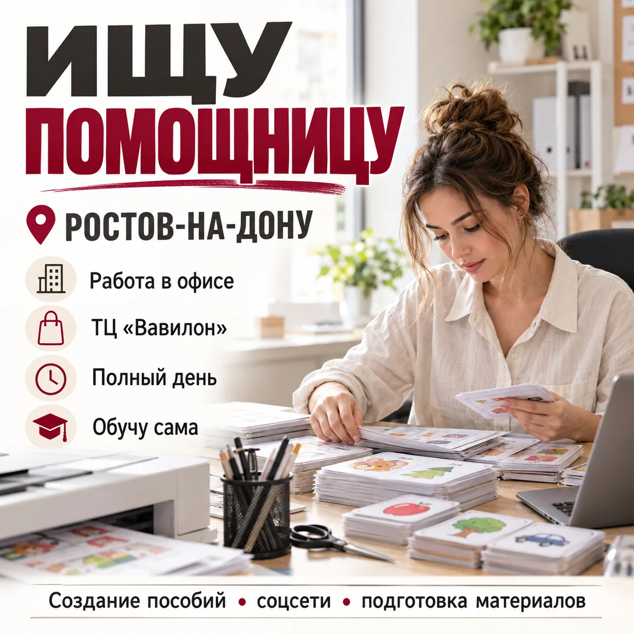 📢 РОСТОВ-НА-ДОНУ! ИЩУ ПОМОЩНИЦУ НА РАБОТУ! ❤️