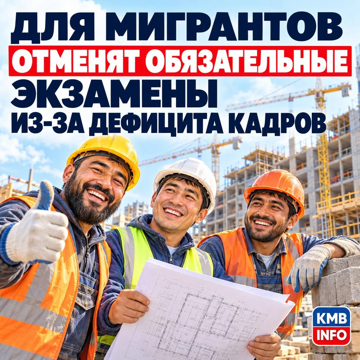 👷🏿‍♂️Для мигрантов отменят обязательные экзамены из-за дефицита кадров.