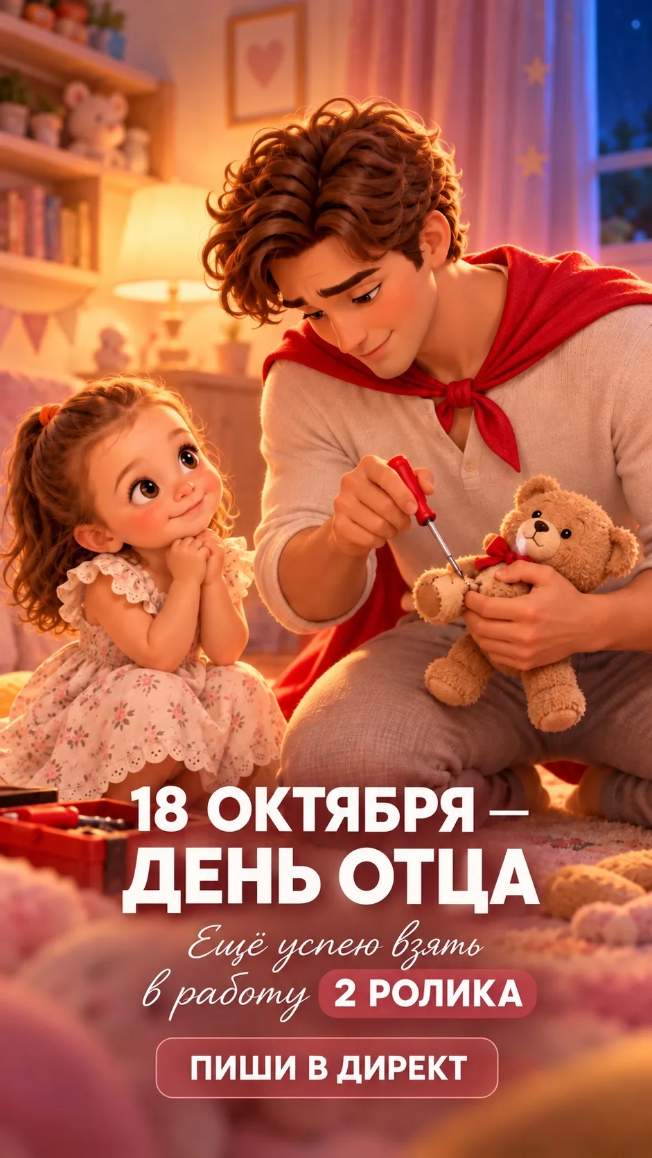 Девочки, могу сделать ролик к воскресенью (ко дню отца), 2000р 15-20 секунд