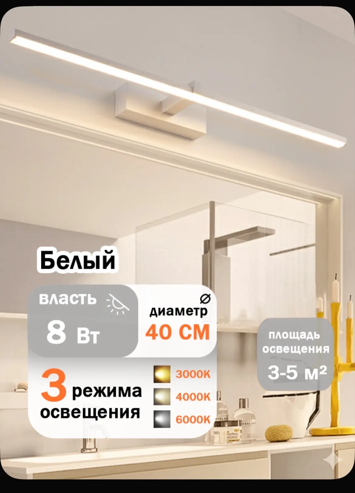 Настенный светильник, LED, 8 Вт