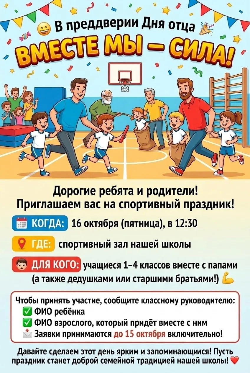 🎉 Папа, выходи на старт! 🎉