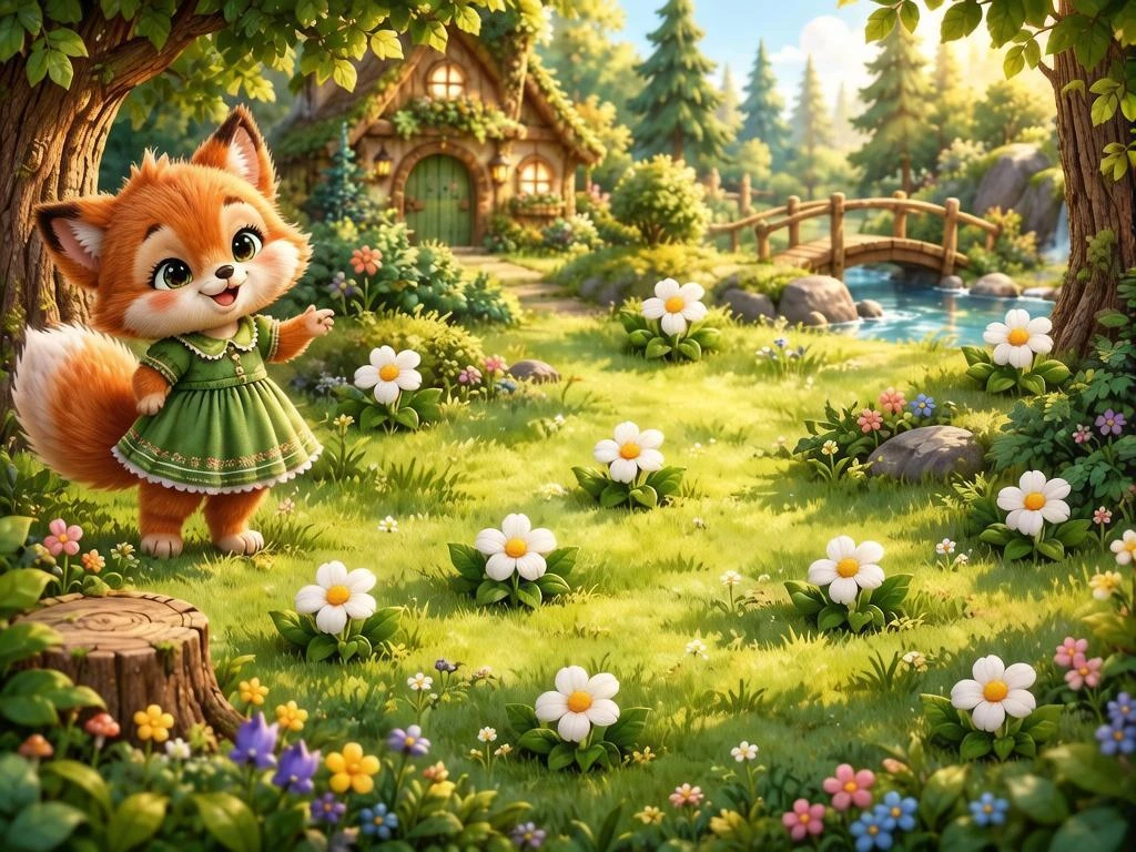 🦊Помогите Рыжуле найти 10 ромашек на лесной полянке!🌼