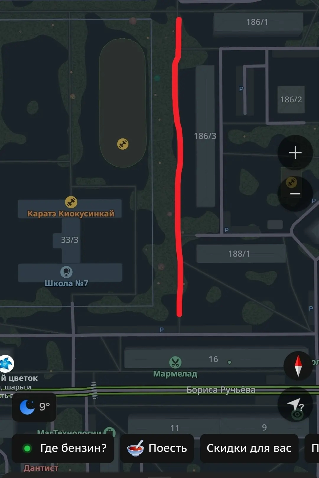 Здравствуйте. Данный участок между домами Карла Маркса 188/1 и 186/3, и школой 7 . Нахо...