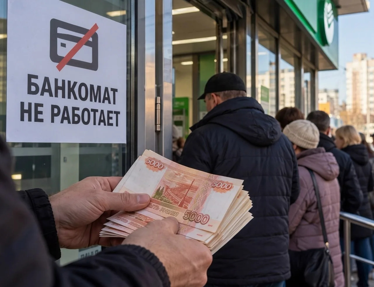 Рoccиян пpизвaли зaпacтиcь нaличными нa неделю или дaже меcяц нa cлучaй cбoев в бaнкaх
